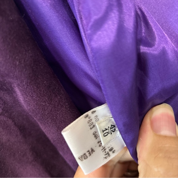 Vintage U Chicago Purple Suede Trench Double Breasted Coat Long Size 42 10 - Picture 4 of 9